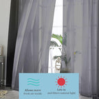 OWENIE Black Sheer Curtains, Sheer Curtains 63 inch Length 2 Panels Set, Rod Pocket Voile Fimly Sheer Drapes for Living Room/Bedroom, 2pcs, Each 42" W x 63" L, Black