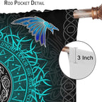 Viking Curtains Ancient Nordic Magic Rune Curtains Nordic Mythology Viking Bird Pattern Printed Curtains Bedroom Living Room Decoration Blackout Curtains W84 * L84 Inch