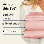 Twin XL 4 Piece Sheet Set - Comfy Breathable & Cooling - Ultra-Soft Hotel Luxury Bedding Set w/ 8-16 Inch Deep Pockets - 1 Flat & 1 Fitted Sheet & 2 Pillowcases - Wrinkle Free & Easy Care - Baby Pink