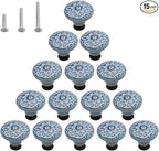 HUAMULAN 15 PCS Cabinet Knobs Glossy Ceramic Dresser Mushroom Table Drawer Cupboard Pull Furniture DIY Wardrobe Solid Color Vintage Handle,with 3 Size Mounting Screws