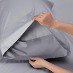 Bedsure King Size Sheet Set, Cooling Sheets King, Rayon Derived from Bamboo, Deep Pocket Up to 16", Breathable & Soft Bed Sheets, Hotel Luxury Silky Bedding Sheets & Pillowcases, Silver Grey