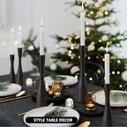 Candle Holder Black Candlestick Holders,Taper Candle Holders for Candlesticks Set of 3,(12"/10"/7.5" H) Tall Wooden Modern Candle Sticks Candle Holder for Decor