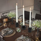 Vixdonos Taper Glass Candlestick Holders Tealight Candle Holders for Table Centerpieces, Wedding Decor and Dinner Party (3 Pcs, Black)