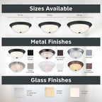 DESIGNERS FOUNTAIN Reedley 2-Lights Flush Mount Ceiling Light, 13 Inch Lighting Fixture for Kitchen, Bedroom, Bathroom, and Hallway, Matte Black with Etched Glass, 1257M-MB-W