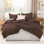 Litanika Brown Comforter Set Twin/Twin XL Size, 2 Pieces Lightweight Solid Bedding Comforter Set, All Season Fluffy Bed Set (66x90In Comforter & 1 Pillowcase)