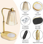 Dimmable Candle Warmer Lamp with RGB Mode & Timer, Electric Melting Lamps for Jar Candles, Wax Melt Warmers for Home Bedroom Decor (8 Colors LED Changing)