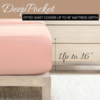 Linen Market Double-Brushed Microfiber Queen Sheet Set 4 Piece – Oeko-TEX Certified Ultra Soft & Wrinkle-Free - 16" Deep Pocket Sheets - Easy Care Queen Size - Blush