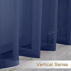 Chyhomenyc Royal Blue Sheer Curtains 96 inches Long 2 Panels, Light Filtering Soft Airy Solid Elegant Voile Window Treatment Drapes for Bedroom Living Room Wedding Party Decor, 42 Wx96 L, 8FT L