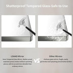 LOAAO 48X32 Inch Brushed Nickel Bathroom Mirror, Rounded Rectangle Silver Metal Frame Mirror, Brushed Nickel, Anti-Rust, Shatter Proof, Hangs Horizontally or Vertically
