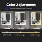 36 x 28 LED Bathroom Mirror with Lights Led Mirror Bathroom Lighted Large Wall-Mounted Vanity Mirror Smart Touch Button,Anti-Fog,Waterproof,Stepless Dimmable,Adjustable Color