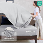 HEVUMYI Full Comforter Set - 7-Piece All Season Bed in a Bag Full, Ultra Soft Bedding Set with Comforter, Flat Sheet, Fitted Sheet, Pillowcases, Pillow Shams, Navy Blue & Light Grey