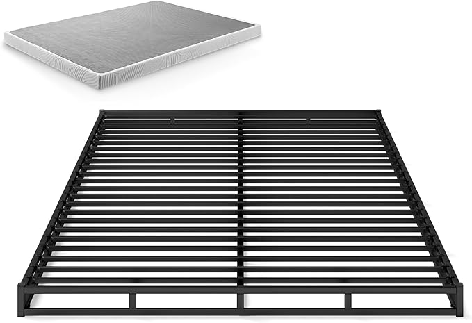 ZINUS Quick Lock Metal Smart Box Spring, 4 Inch Mattress Foundation, Strong Metal Structure, Easy Assembly, Full, White