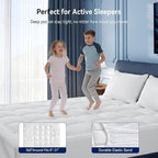 ELEMUSE Full XL Dual Layer 3 Inch Memory Foam Mattress Topper, 2 Inch Cooling Gel Memory Foam and 1 Inch Thick Soft Pillow Top Mattress Pad Cover for Back Pain Relief, Side Sleep Bed Topper