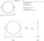 Gatco 1391MX Table Mirror, Matte Black/ 7.50" Double Sided Tabletop Makeup Vanity Mirror with 3X Magnification on One Side and Rotates 360 Degrees