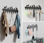 GTK Key Hooks with 8 Hooks Wall Mounted, Key Holder for Wall Decor, Dog Key Holder for Entryway, Self Adhesive Cat Key Rack for Living Room