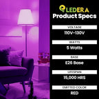 LED Purple Light Bulb, 40W Equivalent LED A15 Bulb, E26 Medium Base Bulb for Halloween, Christmas, Party, Bar, Holiday Lighting, Non-Dimmable, 2 Packs