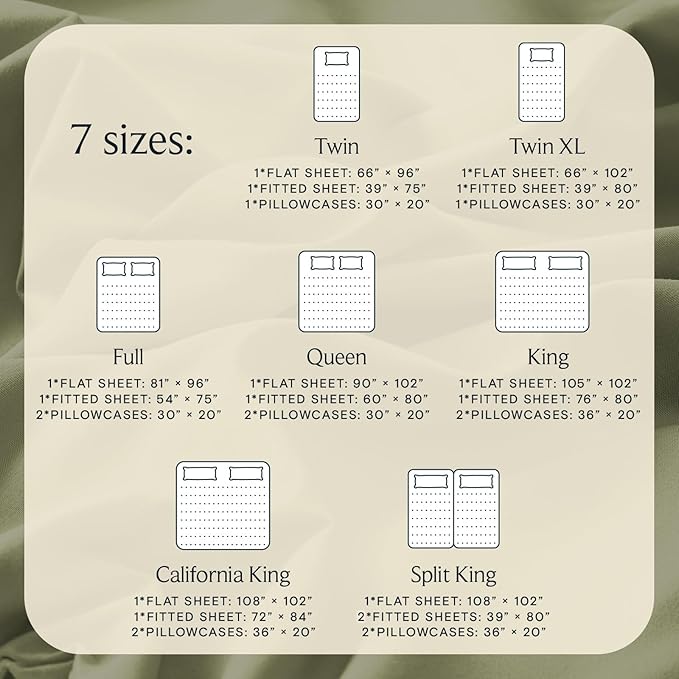 LuxClub 4 PC California King Sheet Set, Breathable Luxury Bed Sheets, Deep Pockets Wrinkle Free Cooling Sheets Machine Washable Hotel Bedding Silky Soft - Olive Cal King