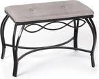 Mango Steam Heather Gray Shoe Bench - Vanity Seat for Makeup Room, Dressing Stool, Entryway Bench - Powder Coated, Upholstered, Space Saving