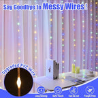 Pixie Curtain String Light with Untangled Wires, Multicolor Curtain Light for Bedroom, USB Powered 8 Modes Remote Fairy Light for Home Wedding Party Decor