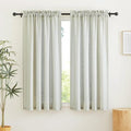 RYB HOME Linen Kitchen Curtains 63 inch Length for Living Room Bedroom, Privacy Protection Light Filtering Decorative Natural 2 Panels Set Farmhouse Boho, Sage Green, W 34 x L 63 inches