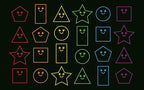 Zety - Nylon School Girl Style Classroom Rugs Elementary - 7.6x12 FT - Playroom and Toddler Rugs- Educational Smiley face Rug for Kids Room, Classroom, Daycare, and Home Learning - Black Pastel Rug