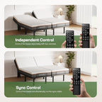 Marsail MS01-1 Split King Adjustable Bed Base with Massage, 4 Ports USB A&C Adjustable Bed Frame with Under-Bed Nightlight, 3 Minutes Assembly, Wireless Control Adjustable Bed with 4 Height Options