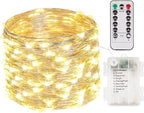 100 LED Fairy Lights Battery Operated with Remote, 33FT Waterproof Twinkle Lights with Timer & 8 Modes, Fairy String Lights Outdoor Indoor for Bedroom Classroom DIY Christmas Decor (Warm White)