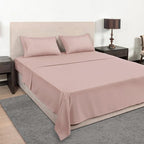 Mejoroom California King Size Sheet Set - Soft Microfiber Bed Sheets,Deep Pocket Fitted Sheet, Breathable, Wrinkle & Fade Resistant - 4 Piece (California King,Dusty Pink)