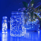 Sanniu Led Fairy Lights Battery Operated, 4 Packs Mini Battery Powered Copper Wire Starry String Lights for Christmas, Parties, Wedding, Bedroom, Patio, Indoor, Home Decoration (5m/16ft Blue)