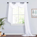 RYB HOME White Sheer Curtains for Canopy Bed, 2 Panels Wedding Arch Draping Fabric Window Scarf Table Runner Indoor Outdoor Curtains for Backdrop Events Decor, Wide 60 in x Long 216 in per Panel