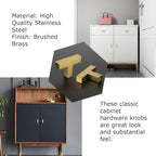 LONTAN 20 Pack Dresser Knobs Brushed Brass Kitchen Cabinet knobs Square Gold Cabinet Door Hardware for Bathroom Closet Cupboard