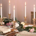 Glass Candlestick Holders Bulk, 6PCS Gold Taper Candle Holders for Table Centerpiece, Gold Tall Candle Stick Holder Stand for Wedding Decorations, Birthday, Christmas Table Decor