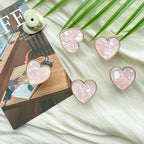 6 Pcs Brass Knobs Drawer Pulls Handles Heart-Shaped Gold Cabinet knobs, Suitable for Bathroom Drawer Kitchen Door Pulls Handles Heart-Shaped Handles (Pink)