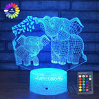 Elephant 3D Night Light for Kids 3D Lamp with 16 Colors Changing Remote Control Elephant Toys 10 9 3 5 2 8 1 7 6 4 Year Old Girls Women Baby Boys Gifts