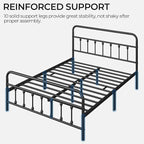 Yaheetech Classic Metal Platform Bed Frame Mattress Foundation with Victorian Style Iron-Art Headboard/Footboard/Under Bed Storage/No Box Spring Needed/Full Size Black