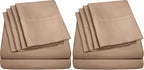 Twin Size Bed Sheets - 4 Piece 1500 Supreme Collection Fine Brushed Microfiber Deep Pocket Twin Sheet Set Bedding - 1 Extra Pillow Cases, Great Value, Twin, Taupe (Pack of 2)