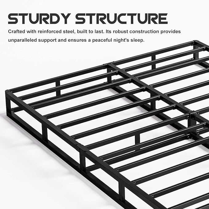 ZIYOO Twin XL Box Spring and Cover, 9 Inch High Profile BoXspring, Easy Assembly, Mattress Foundation, Heavy Duty Metal Steel Structure, Quiet Noise-Free Easy Assembly