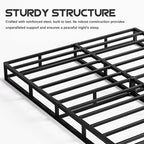 ZIYOO Box Spring Queen and Cover Set, 9 Inch High Profile Easy Assembly Mattress Foundation with Easy Clean Bed Skirt/Heavy Duty Metal Steel Structure/Quiet Noise-Free