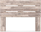 Signature Design by Ashley Neilsville Butcher Block Panel Headboard, Queen, Beige