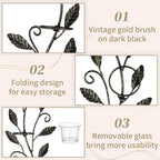 Sziqiqi Wall Sconces Candle Holder - Wall Candle Holder Black Tea Light Candle Sconce Vintage Wall Sconce Set of 2 for Living Room Wall Mount Candle Sconces for Bathroom Dining Room