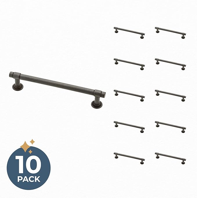 Franklin Brass Francisco (5-Pack) Cabinet Handles 5-1/16' Hole Center Soft Iron Kitchen Drawer Pulls Dresser, Furniture Hardware P29618K-SI-B1
