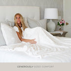 GRACED SOFT LUXURIES Throw Blanket Softest Warm Elegant Cozy Faux Fur Aesthetic for Home, Couch, Sofa, Bed, Living Room (Solid Ivory, Extra Large 60" x 80")