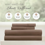 Linen Market Brushed Microfiber Full Sheet Set 4 Piece – Oeko-TEX Certified Ultra Soft & Wrinkle-Free - 16" Deep Pocket Sheets - Easy Care Full Size - Taupe