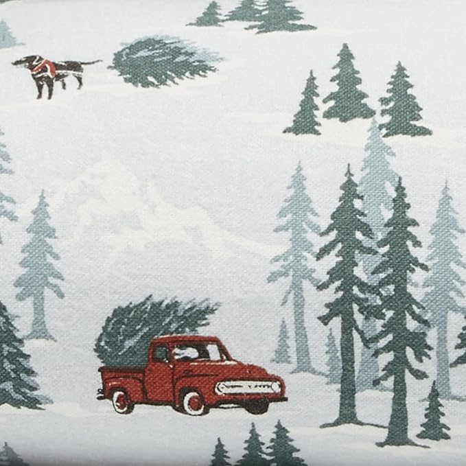 Eddie Bauer - King Sheets, Cotton Flannel Bedding Set, Brushed For Extra Softness, Cozy Home Decor (Tree Farm, King)