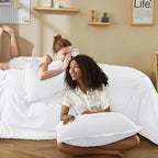 Litanika Twin XL Comforter Set White - 2 Pieces Extra Long Bed Set for College Dorm, All Season Bedding Set for Girls and Boys