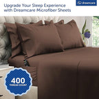 DREAMCARE King Size Sheets Set – 6 pcs Cooling Bed Sheets – up to 15” Deep Pocket King Sheet Set – 2500 Supreme Collection – Extra Soft 100% Brushed Microfiber Hotel Luxury with Side Pocket – M Brown