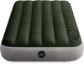 Intex 64761E Dura-Beam Standard Downy Air Mattress: Fiber-Tech – Twin Size – Built-in Foot Pump – 10in Bed Height – 300lb Weight Capacity