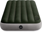 Intex 64761E Dura-Beam Standard Downy Air Mattress: Fiber-Tech – Twin Size – Built-in Foot Pump – 10in Bed Height – 300lb Weight Capacity