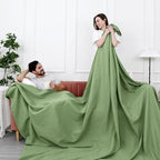 PHF Pre-Washed Cotton Waffle Weave Family Blanket,Oversized King Size 120"x 120"-Snag Proof Lightweight Breathable, 10'x 10' Huge Extra Large Big-Elegant Aesthetic Home Decoration Gift,Loden Green