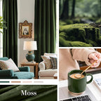 Lazzzy Velvet Blackout Curtains Thermal Insulated Room Window Drapes Super Soft Luxury Curtains for Living Room Bedroom Rod Pocket 2 Panels, Moss, 52" W x 108" L